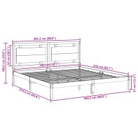 vidaXL Sängram utan madrass extra lång 200x210 cm massivt trä - Bild 9