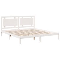 vidaXL Sängram utan madrass extra lång vit 200x210 cm massivt trä - Bild 3