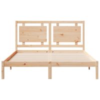 vidaXL Sängram utan madrass extra lång 160x220 cm massivt trä - Bild 4