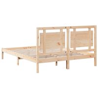 vidaXL Sängram utan madrass extra lång 160x220 cm massivt trä - Bild 6