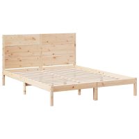 vidaXL Sängram utan madrass extra lång 160x210 cm massivt trä - Bild 3