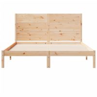 vidaXL Sängram utan madrass extra lång 160x210 cm massivt trä - Bild 4