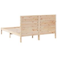 vidaXL Sängram utan madrass extra lång 160x210 cm massivt trä - Bild 6