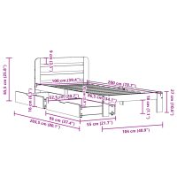 vidaXL Sängram utan madrass vaxbrun 100x200 cm massiv furu - Bild 11