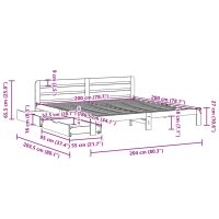 vidaXL Sängram utan madrass vaxbrun 200x200 cm massiv furu - Bild 11