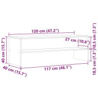 vidaXL Tv-bänk vittrat trä 120x40x40 cm konstruerat trä - Bild 9