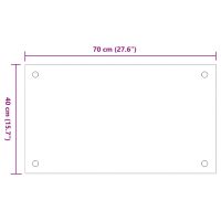 vidaXL Stänkskydd 2 st vit 70x40 cm härdat glas - Bild 8