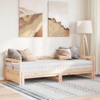 vidaXL Utdragbar dagbädd med madrasser 80x200 cm massiv furu - Bild 3