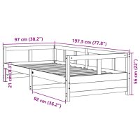 vidaXL Dagbädd med madrass 90x190 cm massiv furu - Bild 11