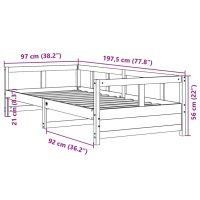 vidaXL Dagbädd med madrass vit 90x190 cm massiv furu - Bild 11