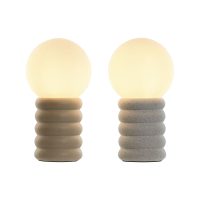 Bordslampa Home ESPRIT Vit Beige Keramik Glas 220 V 15 x 15 x 28 cm (2 antal) - Bild 4