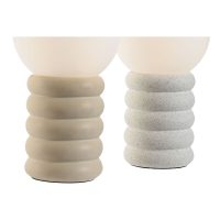 Bordslampa Home ESPRIT Vit Beige Keramik Glas 220 V 15 x 15 x 28 cm (2 antal) - Bild 3