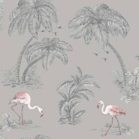 DUTCH WALLCOVERINGS Tapet flamingo grå - Bild 2