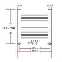 Handdukstork centralvärme element rak 480 x 480 mm - Bild 8