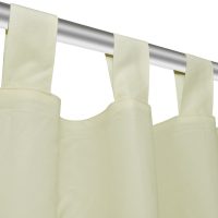 2-pack gardiner med öglor i gräddvit microsatin 140 x 175 cm - Bild 4