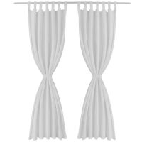 2-pack gardiner med öglor i vit microsatin 140 x 175 cm - Bild 2