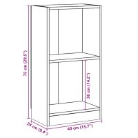 vidaXL Bokhylla sonoma-ek 40x24x75 cm konstruerat trä - Bild 10