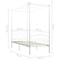 vidaXL Himmelsäng vit metall 100x200 cm - Bild 5