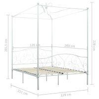 vidaXL Himmelsäng vit metall 120x200 cm - Bild 5