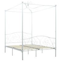 vidaXL Himmelsäng vit metall 140x200 cm - Bild 2