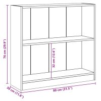 vidaXL Bokhylla svart 80x24x75 cm konstruerat trä - Bild 10