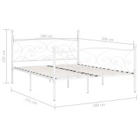 vidaXL Sängram med ribbotten vit metall 180x200 cm - Bild 5