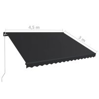 vidaXL Markis manuellt infällbar 450x300 cm antracit - Bild 7