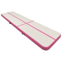 vidaXL Uppblåsbar gymnastikmatta med pump 700x100x20 cm PVC rosa - Bild 3