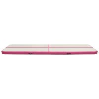 vidaXL Uppblåsbar gymnastikmatta med pump 700x100x20 cm PVC rosa - Bild 4