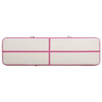 vidaXL Uppblåsbar gymnastikmatta med pump 700x100x20 cm PVC rosa - Bild 5