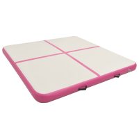 vidaXL Uppblåsbar gymnastikmatta med pump 200x200x20 cm PVC rosa - Bild 3