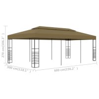 vidaXL Paviljong 6x3x2,7 m taupe 180 g/m² - Bild 6