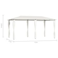 vidaXL Paviljong med stolpar 2,98x5,3x2,59 m gräddvit 160 g/m² - Bild 4