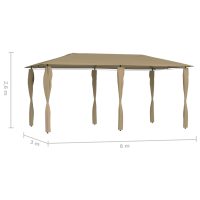 vidaXL Paviljong med stolpar 2,98x5,3x2,59 m taupe 160 g/m² - Bild 4