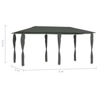 vidaXL Paviljong med stolpar 2,98x5,3x2,59 m antracit 160 g/m² - Bild 4