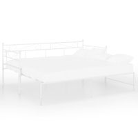 vidaXL Utdragbar sängram bäddsoffa vit metall 90x200 cm - Bild 3