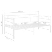 vidaXL Utdragbar sängram bäddsoffa vit metall 90x200 cm - Bild 12