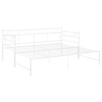 vidaXL Utdragbar sängram bäddsoffa vit metall 90x200 cm - Bild 4