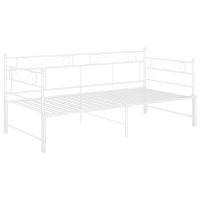 vidaXL Utdragbar sängram bäddsoffa vit metall 90x200 cm - Bild 6