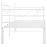 vidaXL Utdragbar sängram bäddsoffa vit metall 90x200 cm - Bild 8