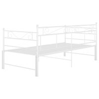 vidaXL Utdragbar sängram bäddsoffa vit metall 90x200 cm - Bild 9