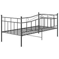 vidaXL Sängram bäddsoffa svart metall 90x200 cm - Bild 6