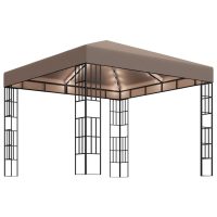 vidaXL Paviljong med ljusslinga LED 3x3 m taupe - Bild 2