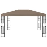 vidaXL Paviljong med ljusslinga LED 4x3 m taupe - Bild 4