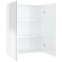 vidaXL Spegelskåp för badrum vit glänsande 60x15x75 cm MDF - Bild 2