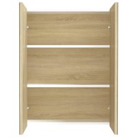 vidaXL Spegelskåp för badrum vit och ek 60x15x75 cm MDF - Bild 4