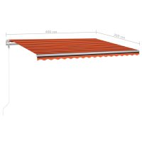 vidaXL Automatisk markis med vindsensor & LED 400x300 cm orange/brun - Bild 9