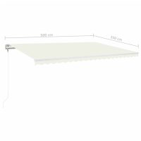 vidaXL Automatisk markis med vindsensor & LED 500x350 cm gräddvit - Bild 9