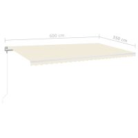 vidaXL Automatisk markis med vindsensor & LED 600x350 cm gräddvit - Bild 10