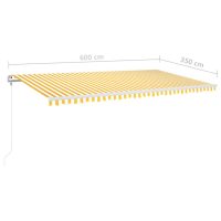 vidaXL Automatisk markis med vindsensor & LED 600x350 cm gul/vit - Bild 10